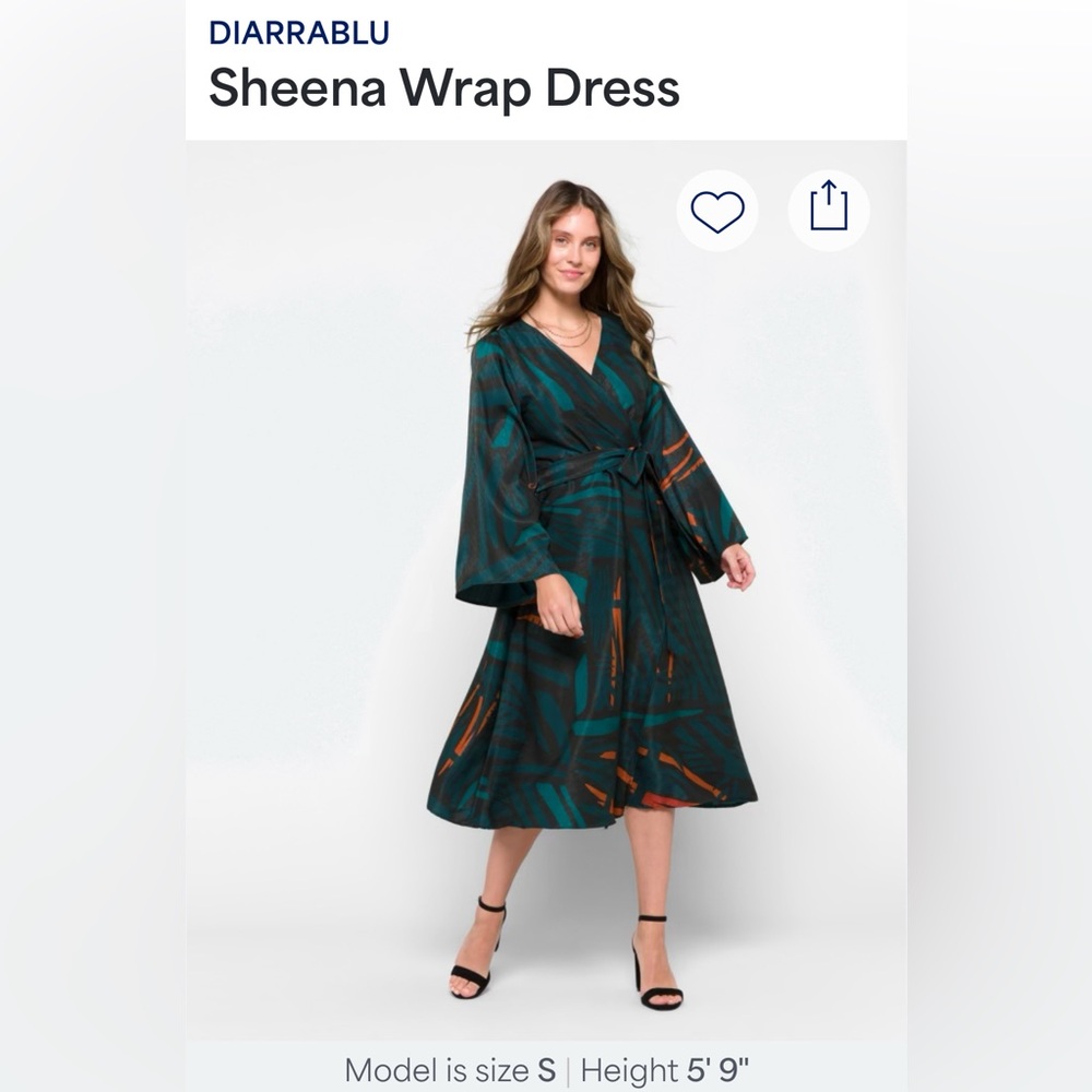 Diarrablu Sheena Wrap Dress in Teal and Orange - Picture 3 of 10